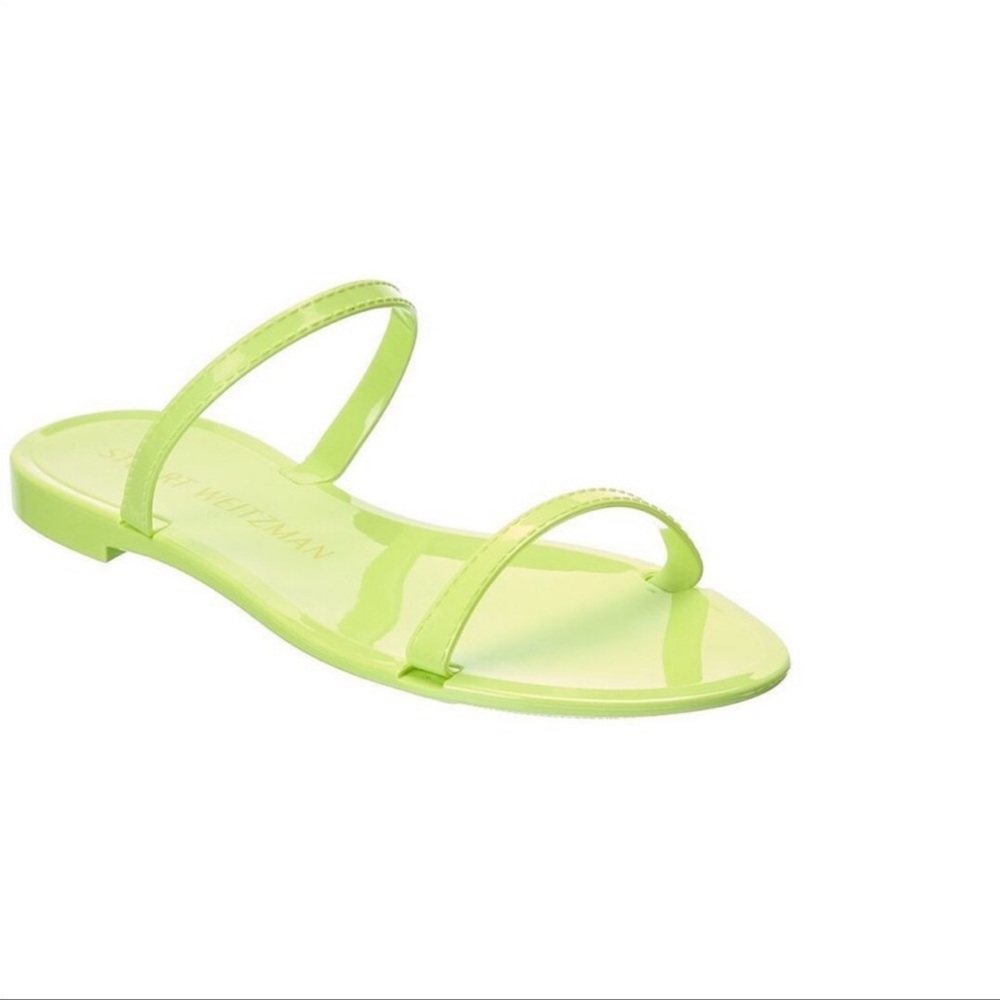 Stuart Weitzman Sawyer Slide Sandal-Jelly Slip On Electric Lime Women’s 6
